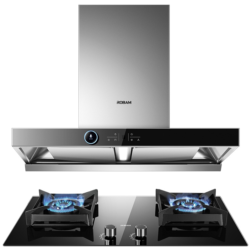 [传奇新品]老板(ROBAM)油烟机灶具烟灶套餐欧式22立方双腔吸烟烟灶套装61X2+37B5X(天然气)厨电套装