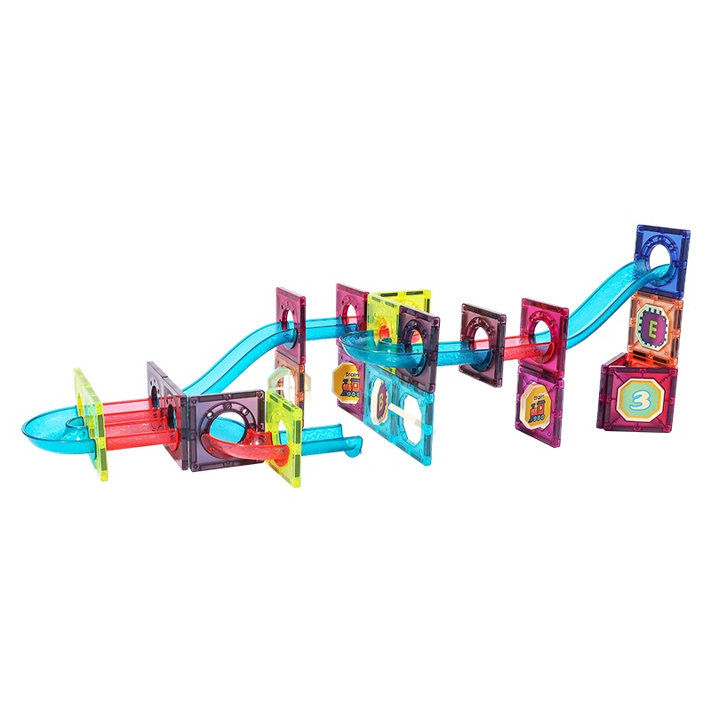 蓝宙玩具彩窗磁力片儿童益智磁铁玩具男孩管道磁力积木拼装宝宝智力
