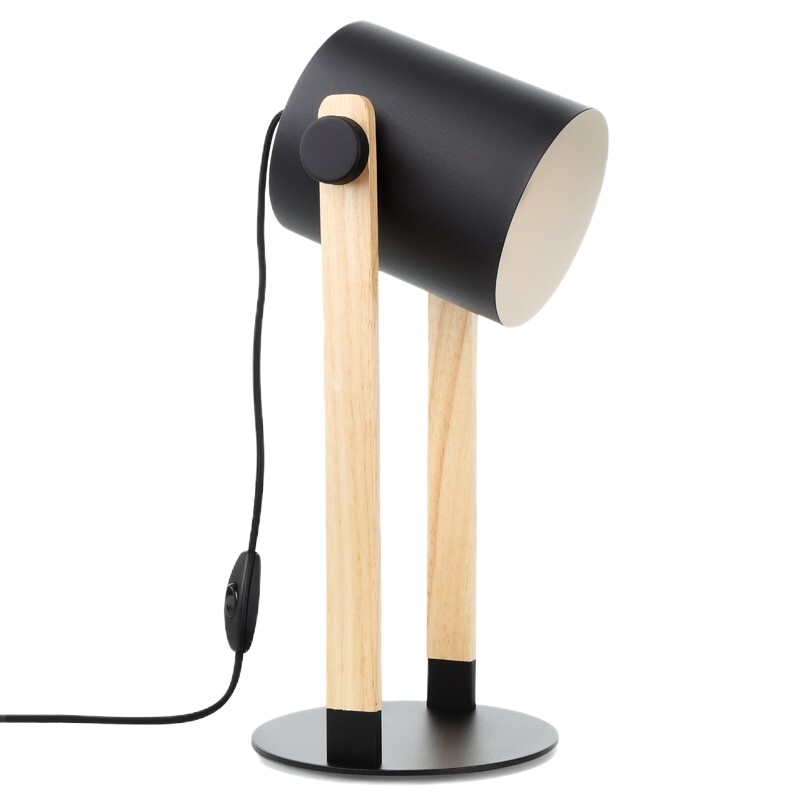 EGLO奥地利台灯 北欧ins创意简约进口松木台灯 卧室床头灯客厅宿舍书房阳台玄关装饰台灯 维达尔台灯43047C