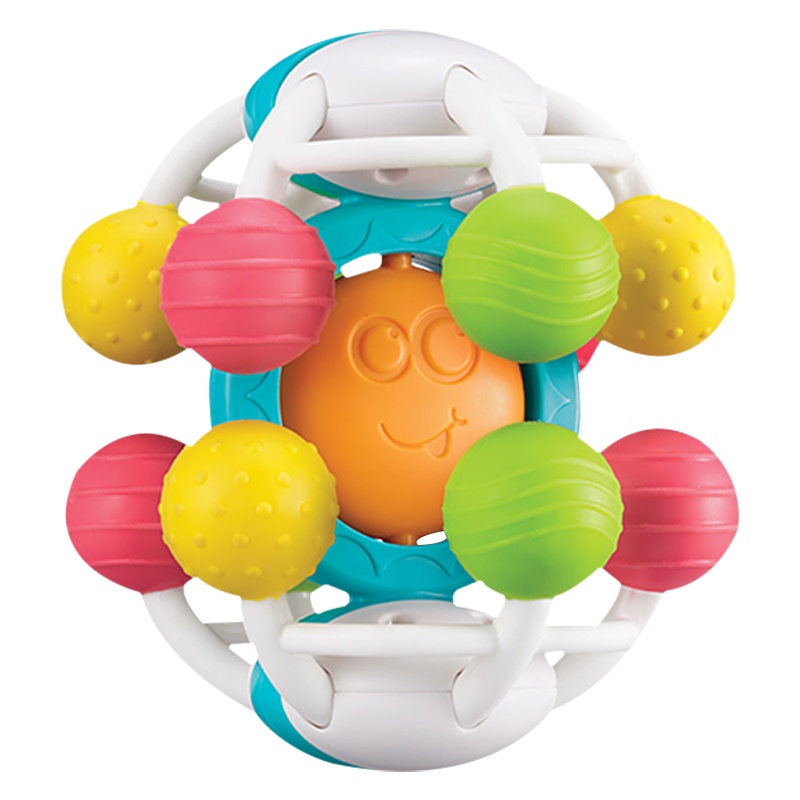 澳贝(AUBY)婴儿童牙胶玩具男孩女孩手抓球婴儿磨牙棒摇铃0-1岁高温消 毒无涂料儿童玩具生日礼物461521