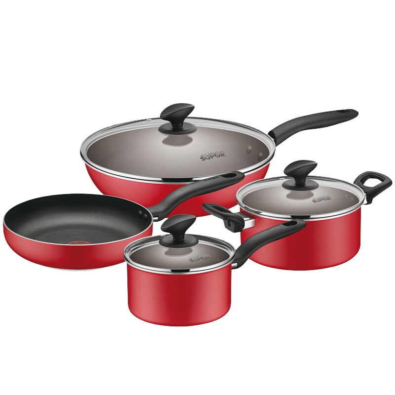 苏泊尔喜庆中国红四件套锅具套装