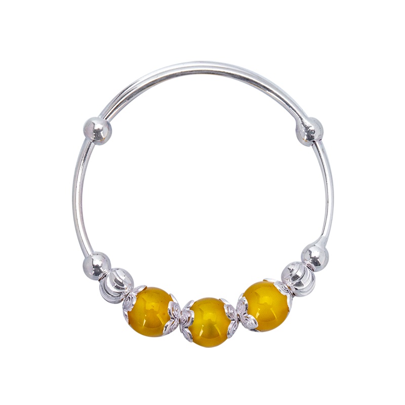 金一 足银S999宝宝新生儿满月百天儿童手镯一对纯银路路通手镯(定价) BFER001