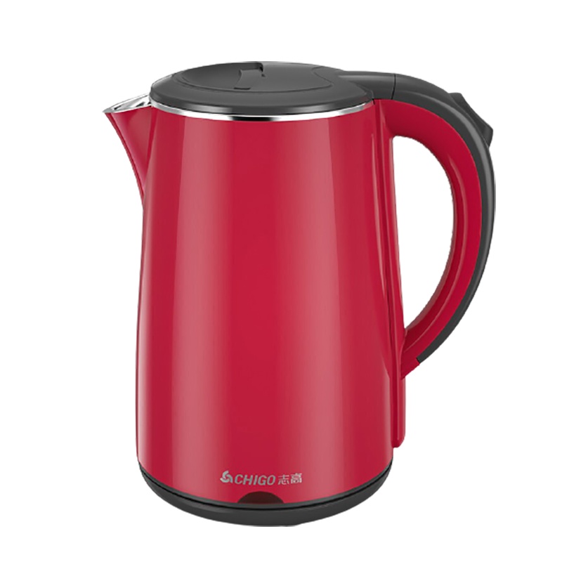 志高(CHIGO)电水壶防烫1.8L开水壶 不锈钢电热水壶1500W家用电烧水壶办公室烧开水ZD1898-HG9红色