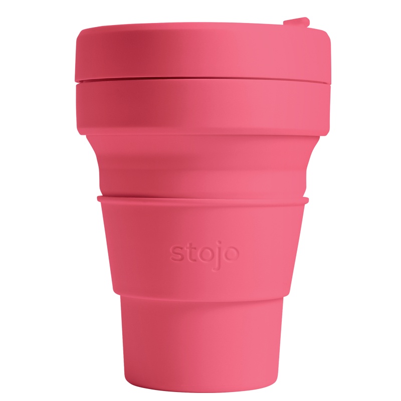 STOJO便携旅行随行杯折叠可压缩口袋杯咖啡杯户外环保水杯小号芍药粉