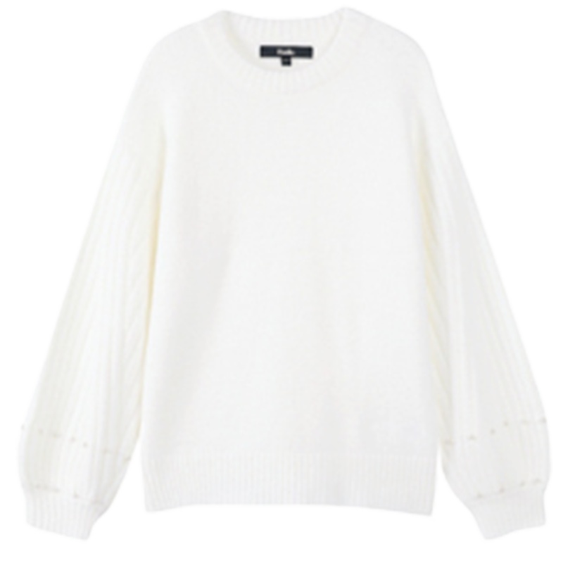 专柜同款白色慵懒风针织衫2019秋冬新款韩版半高圆领毛衣女宽松外穿打底衫仙20015678