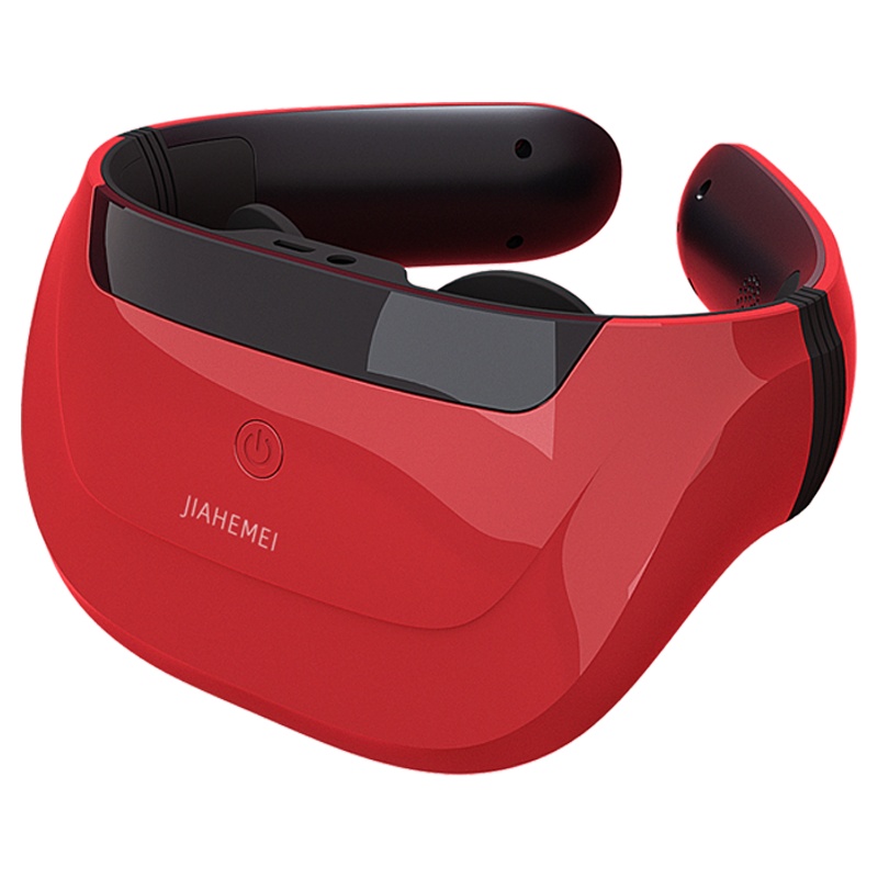 佳禾美颈椎按摩器电动智能脖子肩颈部家用办公室经络电脉冲护颈仪热敷富贵包U型枕充电便携送礼按摩仪[四头-遥控款-红色]