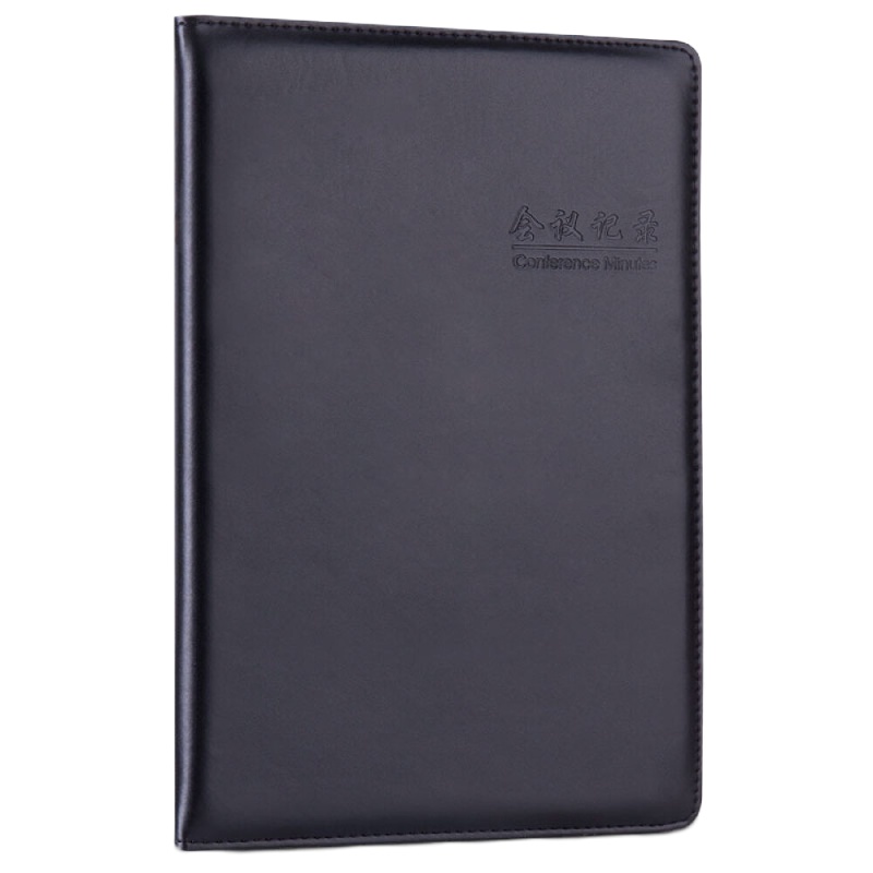 得力(deli)16K80张大号会议记录本皮面本 记事本笔记本子文具办公用品 黑色7949