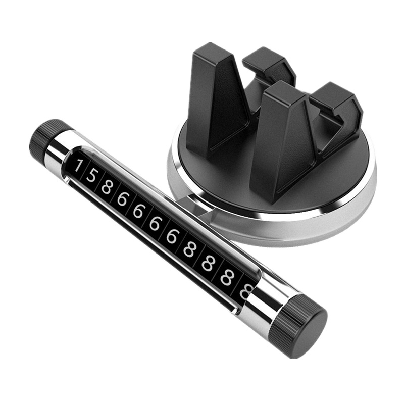 高铭宣[挪车号码牌一体支架]车载手机支架汽车用车内万能型通用[电镀红-两用粘贴款]停车牌+支架一体+车载香薰