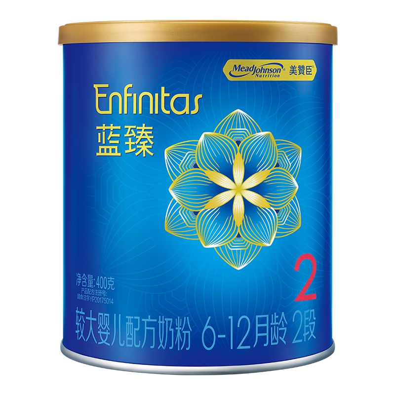 美赞臣蓝臻2段较大婴儿配方奶粉400克罐装