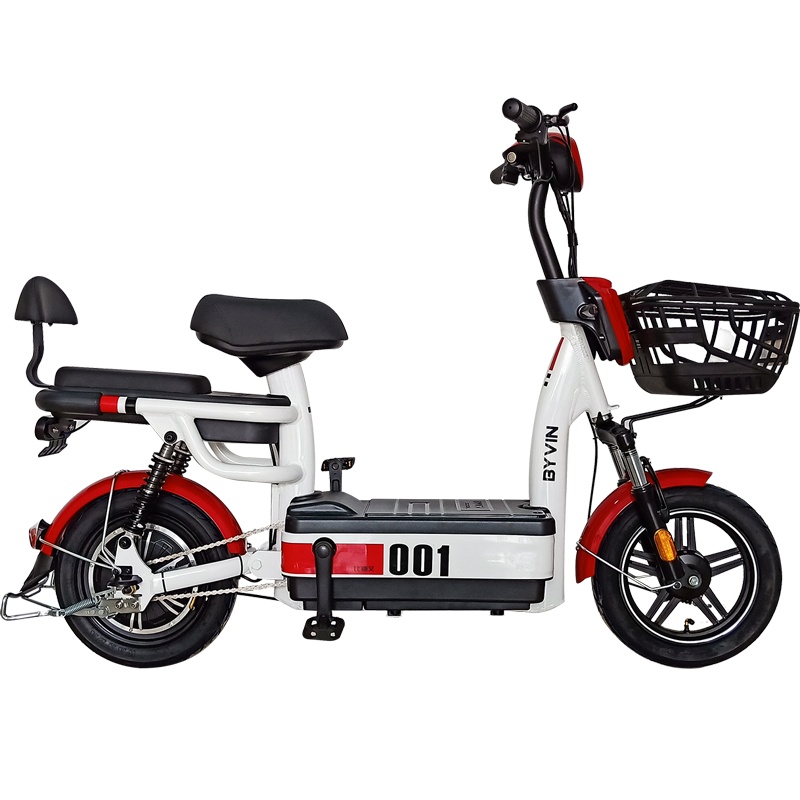 比德文电动车 速越 48V20A电动车自行车男女电瓶车成人电动滑板车学生外卖款新国标长续航助力车成人电瓶车 透明红