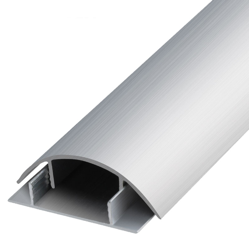 加厚铝合金弧形线槽 半圆地面走线槽 地线槽 送背胶 5号线槽 5米 (1米*5根装)