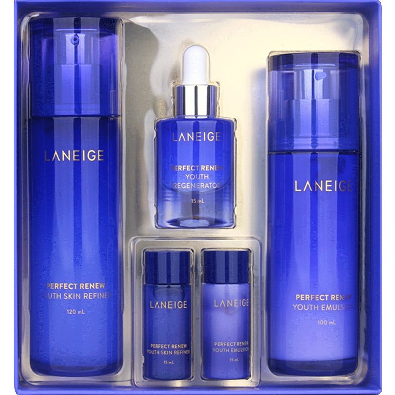 兰芝(Laneige) 雪凝致美紧颜细纹水乳两件套装+三中样 面部护肤套装礼盒 提拉紧致