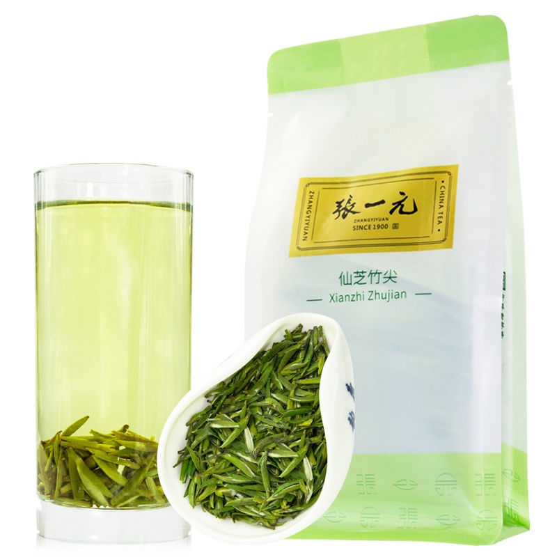 张一元茶叶 经典系列仙芝竹尖袋装茶80g(20包) 草绿色