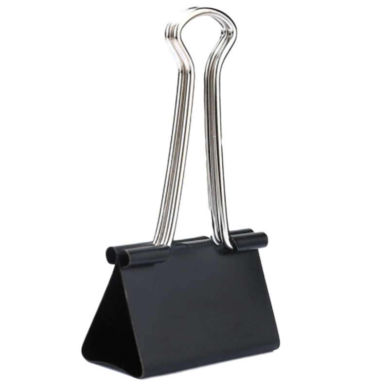 得力(deli) 24只41mm黑色长尾票夹 金属票据夹燕尾夹铁夹子 8562