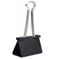 得力(deli) 24只41mm黑色长尾票夹 金属票据夹燕尾夹铁夹子 8562