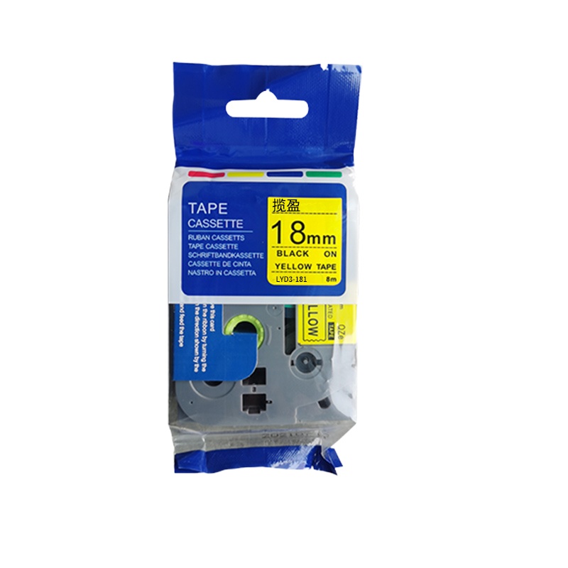 揽盈 LYD3-181 18mm*8m标签机色带(计价单位:盒) 黄底黑字