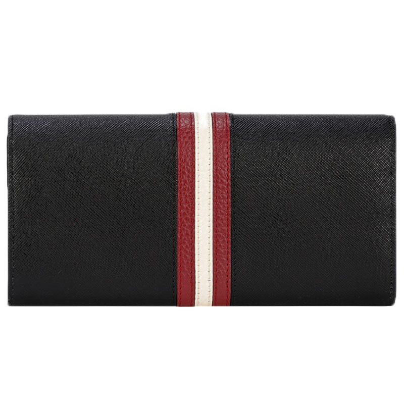 BALLY/巴利 SINNEY 女士黑色小牛皮革长款钱夹钱包6219271