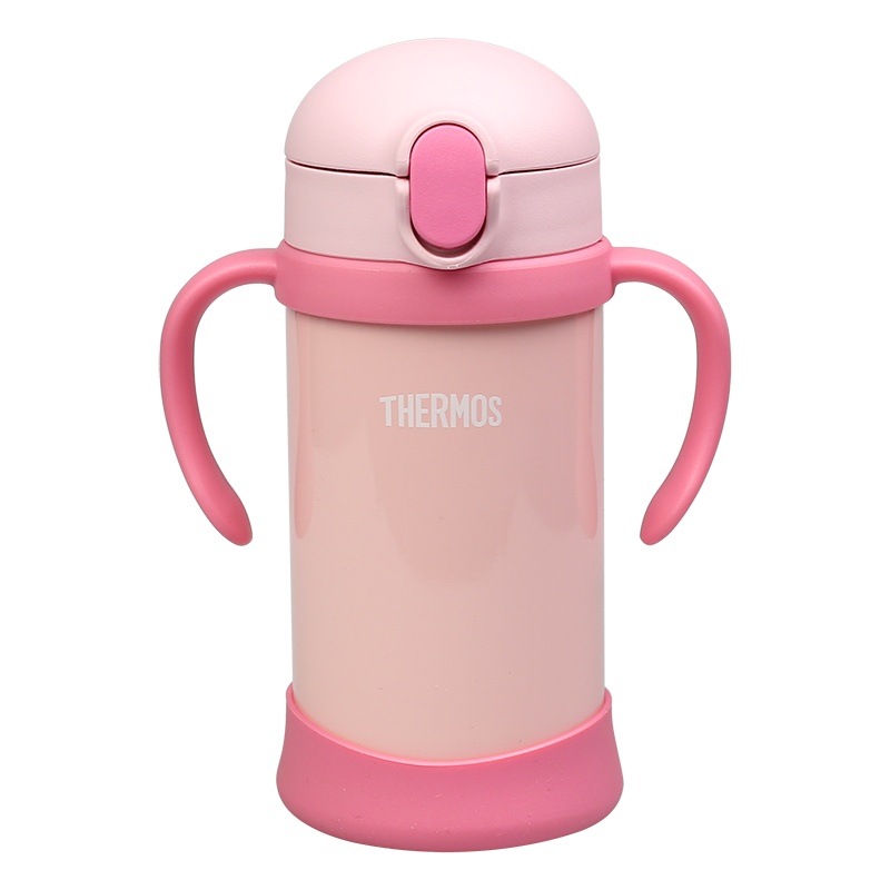 [保温吸管杯]膳魔师(THERMOS)时尚儿童吸管杯通用 真空304不锈钢保温杯FHV350-P 350ML 粉色