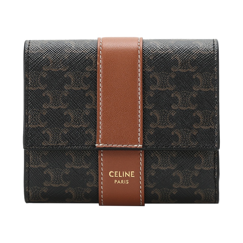 CELINE 赛琳 女士 涂层帆布配皮TRIOMPHE短款钱包钱夹10D572BZ9