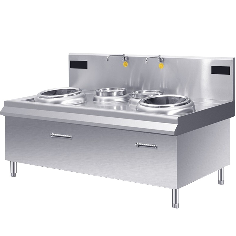 德玛仕(DEMASHI)大功率商用电磁大锅灶学校单位食堂 15kw双头双尾爆炒炉HW-SXC15D-01(304材质)