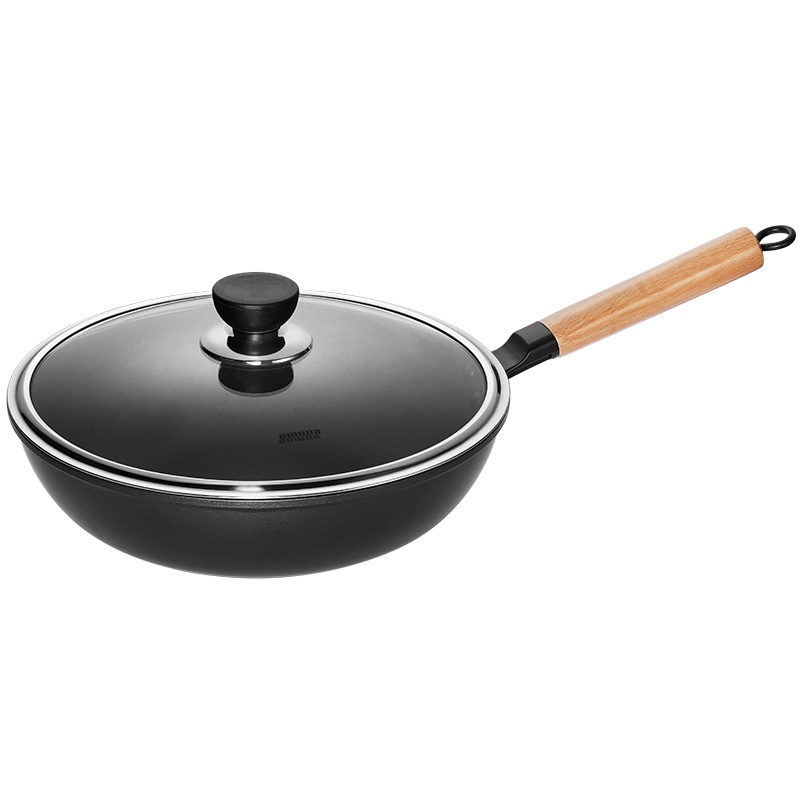 欧美达炒锅不粘锅炒菜锅平底家用不沾锅电磁炉燃气灶适用无油烟30