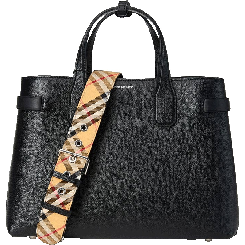 BURBERRY 博柏利 女士VINTAGE格纹牛皮中号手提单肩包 40775181