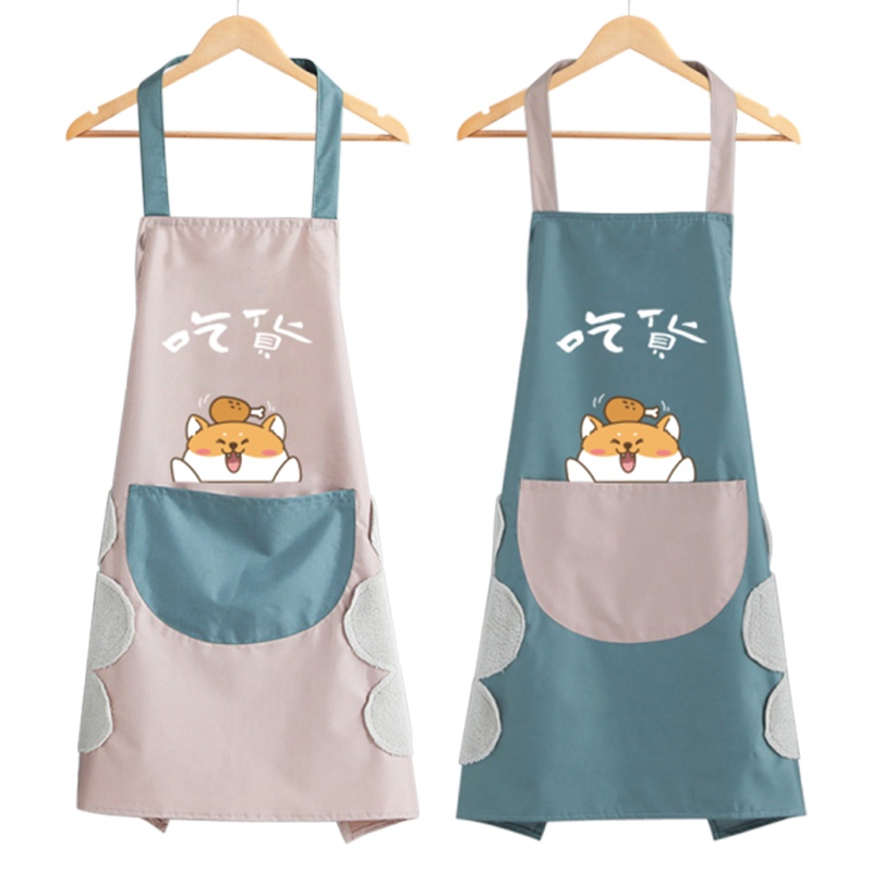 居家围裙夏季厨房围裙薄款时尚家用易防水防油日系新款卡通可爱做饭画画工作服情侣款男女士可用