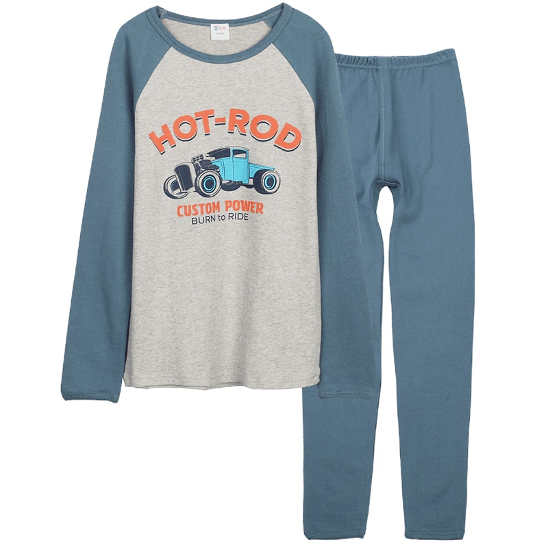 红豆儿童男童女童秋冬纯棉内衣低圆领卡通印花套装2020年新款