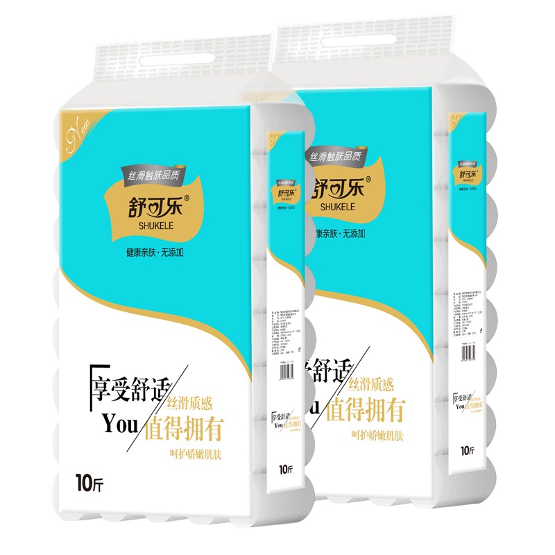 [拍40的倍数,单卷价格]舒可乐原木卷纸家用卫生纸厕纸无芯 母婴适用无香型实惠装(四层加厚)[40件起售]拍40发1提