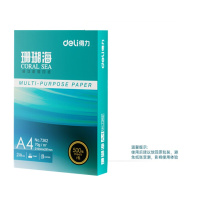 得力 7361 珊瑚海 A4 70g 双面打印纸复印纸 500张/包 5包1箱(整箱2500张)