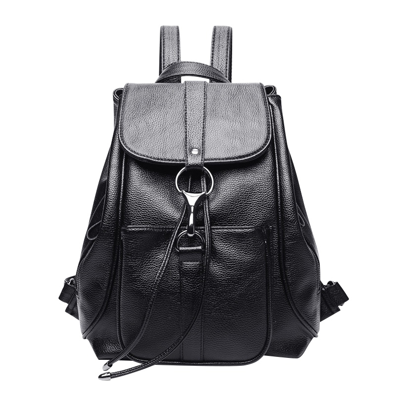 【顺丰配送】新款韩版牛皮女士休闲双肩包时尚百搭软皮背包真皮女包大包SO214108