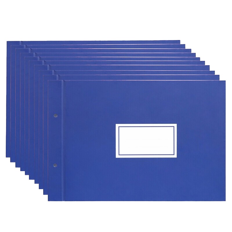 得力(deli)3461账夹 16K(2片/付) 10付档案夹 账芯封面16K活页账本帐簿装订封面账册外壳账夹