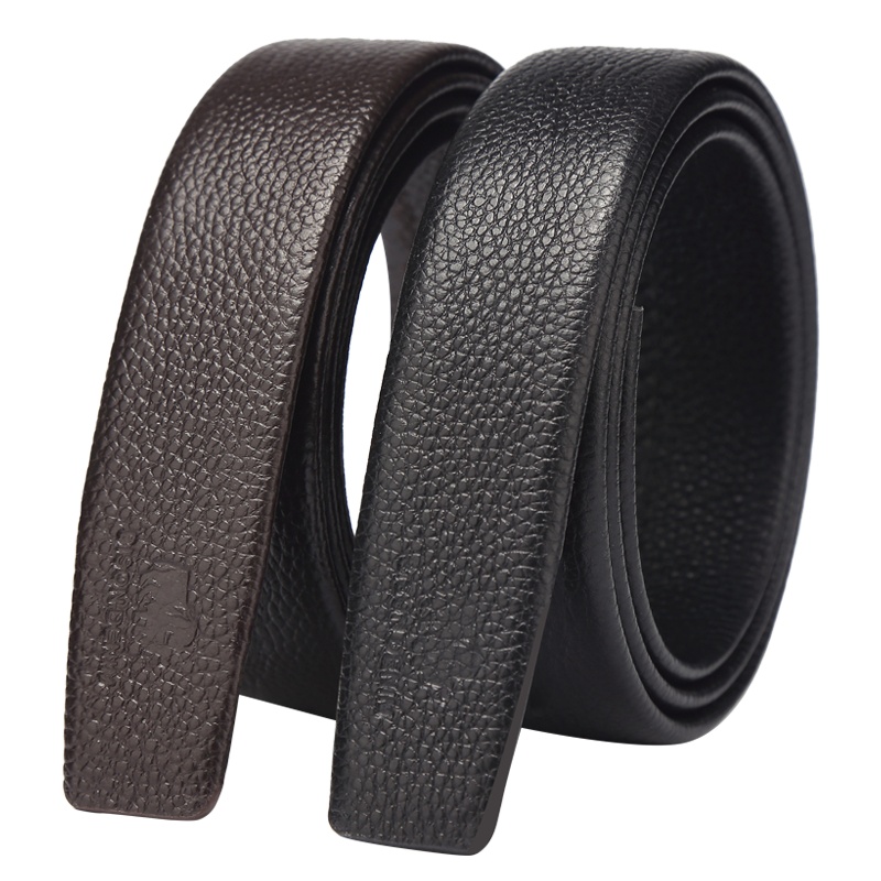 美洲野牛不带头皮带男士无头自动扣腰带头层牛皮无扣裤带