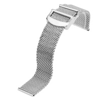 傲途手表配件 万国IWC柏涛菲诺代用表带 织网钢带 手表带 20mm 男 银色