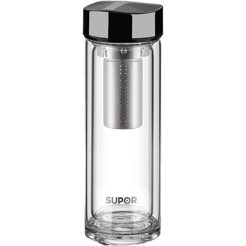 苏泊尔(SUPOR)KC38CP1集茶耐热玻璃杯·尊系列380ml 乌木黑 (单位:个)