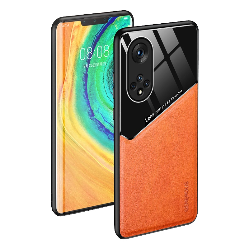 安美宝 华为荣耀50/30pro手机壳荣耀V40轻奢版50SE保护套v30皮纹20+磁吸20s青春潮牌女款镜头5G版男款