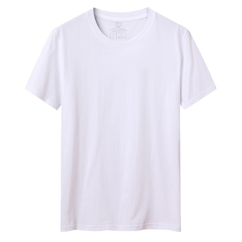 卡帝乐鳄鱼(100%棉) 夏季新款男士白色短袖圆领T恤纯色时尚百搭