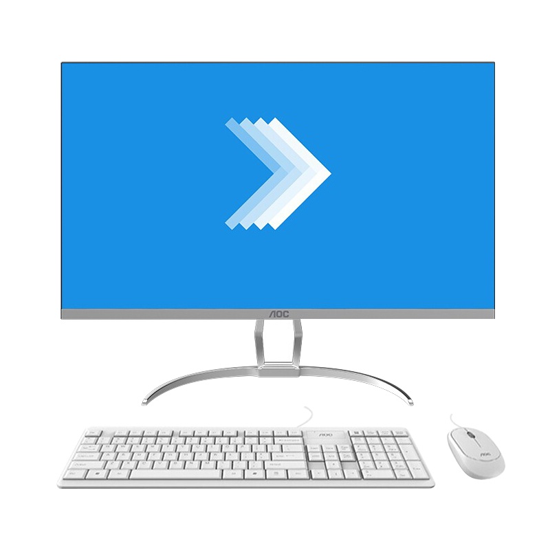 AOC 838一体机电脑I3-10100/8G+512G固态 23.8英寸 窄边框