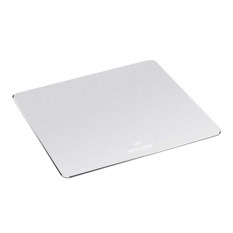 机械师MACHENIKE金属超大号游戏鼠标垫小号铝合金女生可爱硬游戏定制电竞办公室简约电脑桌垫(银色300*240)