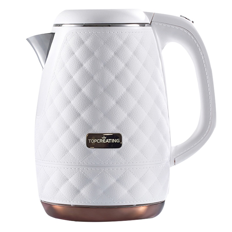 拓璞创造(TOPCREATING) DK406 电水壶316不锈钢电热水壶 1.2L容量 双层防烫烧水壶 白色