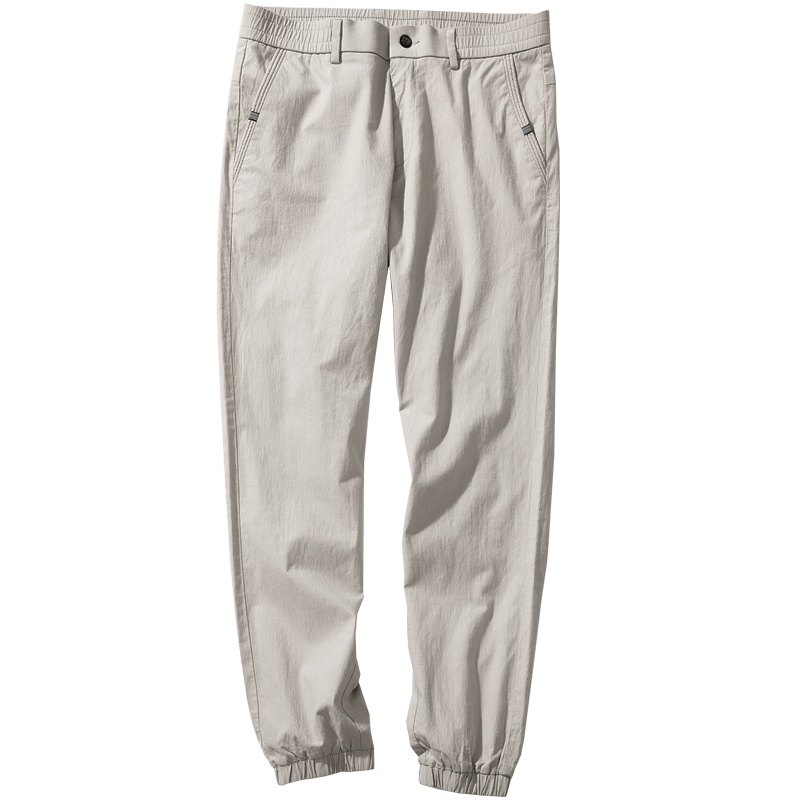 千纸鹤休闲裤男2019新款纯棉直筒休闲九分束脚运动裤子男90117