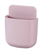 粘贴壁挂手机遥控器收纳盒免打孔家用电视空调手机钥匙客厅收纳架 大号粉 二个装