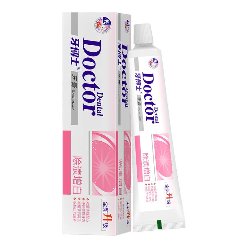 牙博士除渍增白牙膏洁白减轻牙渍清新口气220g