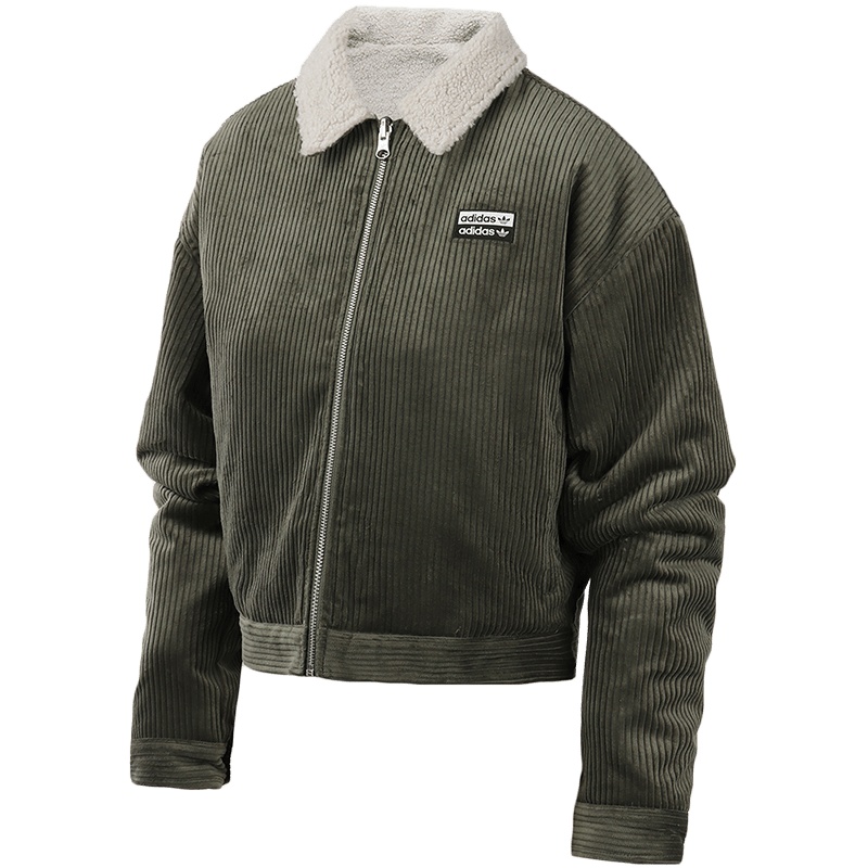 adidas阿迪达斯三叶草女装运动服两面穿羊加绒夹克外套FQ2121