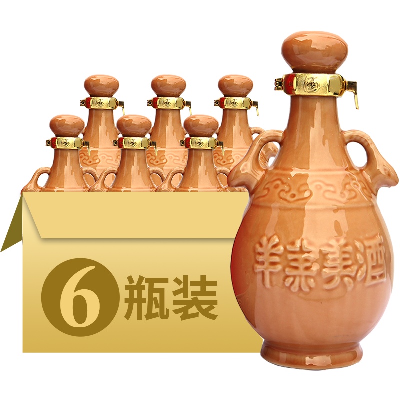 [中华特色]河北供销馆 羊羔美酒 17度精品 450ml*6瓶整箱装 半甜型黄酒礼品酒 非物质文化遗产 河北石家庄特产