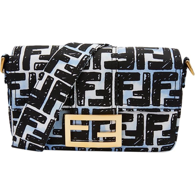 FENDI 女士 Baguette系织物迷你腰包单肩斜挎包 8BR784 ADBD