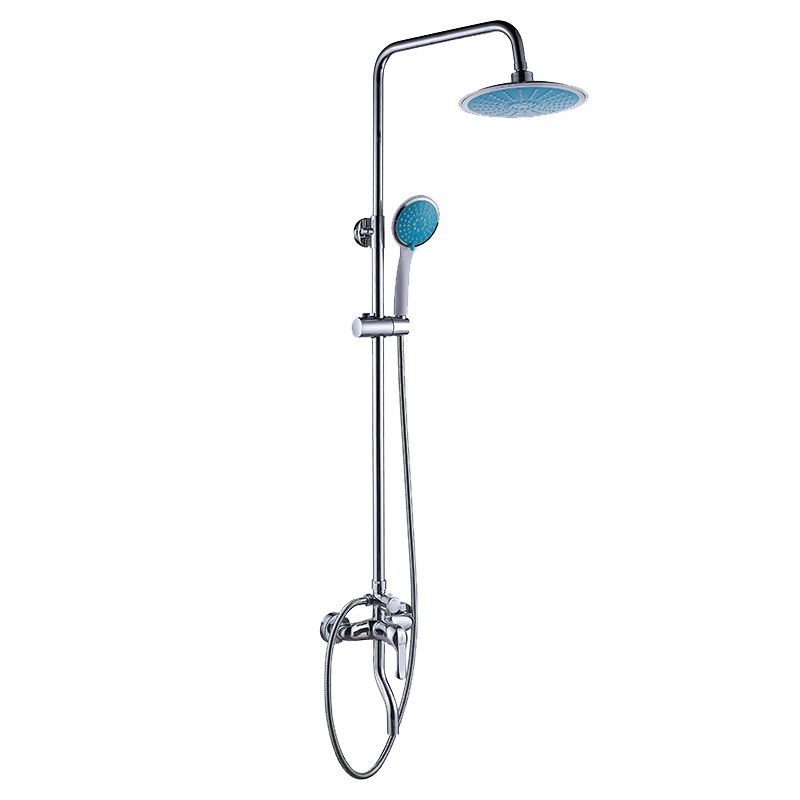 雅沦黄铜墙挂式手持式多功能花洒套装卫生间置物架家用增压沐浴喷头