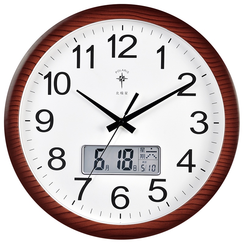 北极星(POLARIS)挂钟钟表客厅时钟石英钟创意新中式静音家用客厅卧室装饰时尚现代简约轻奢挂表