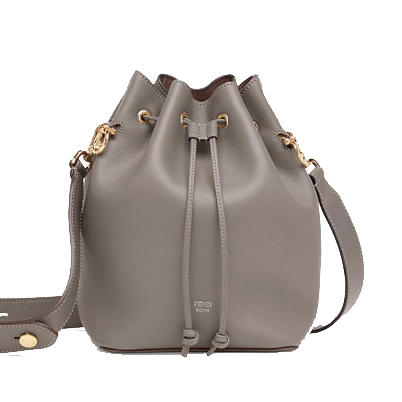 [直营]FENDI芬迪 MON TRESOR系列牛皮宽肩带抽绳 女士水桶包 手提包 单肩包 女包