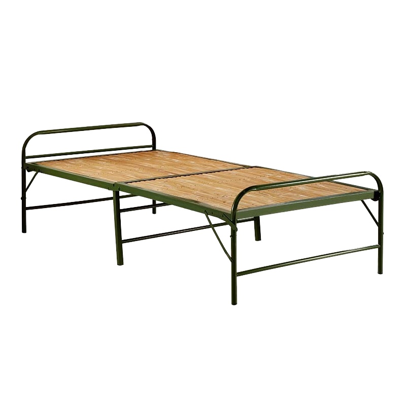 三极户外(Tripolar) TP1028 折叠床单人竹席室内商务午休两折竹条加厚加粗铁管午睡折叠床